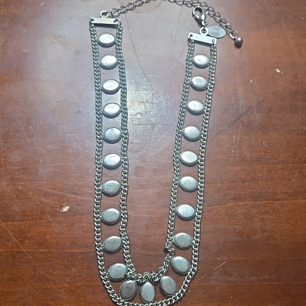 3/$10 Panama Jack Silver Tone Double Chain Necklace